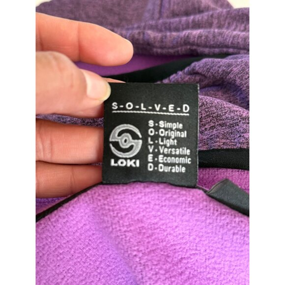 Loki Gear Women's Full Zip Hoodie Jacket Stealth Cuff in Heathered Purple - Picture 13 of 16